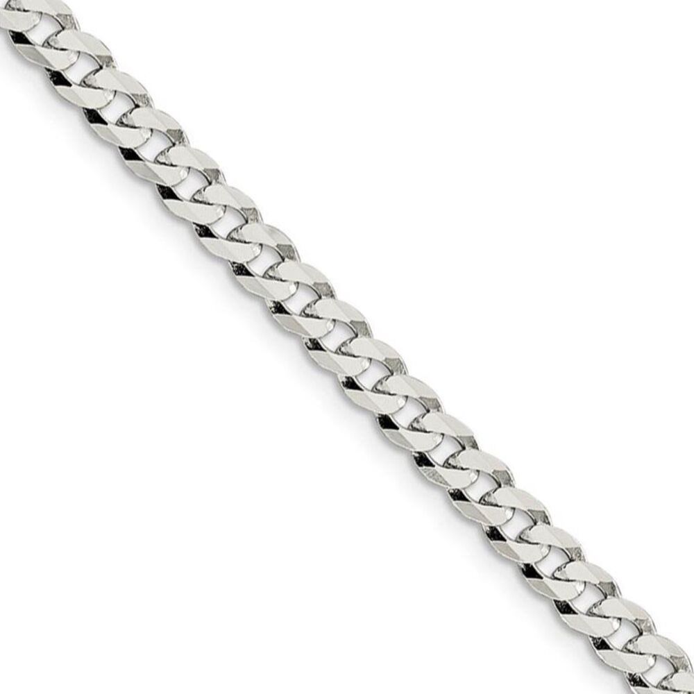 4.5mm Sterling Silver Solid Flat Curb Chain Necklace, 24 Inch